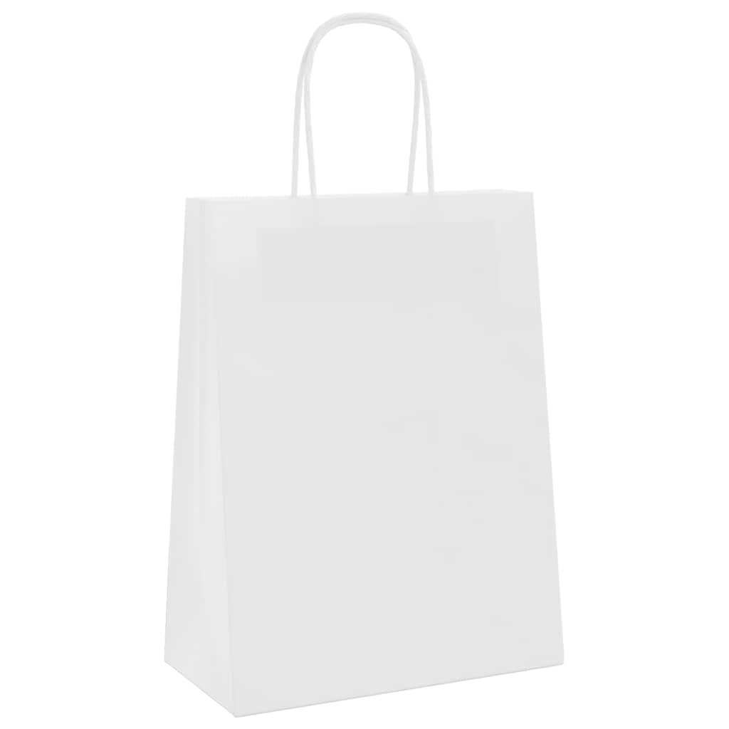 Papieren zakjes 50 st met hengsels 21x11x28 cm wit is nu te koop bij PeponiXL, paradijselijk wonen!