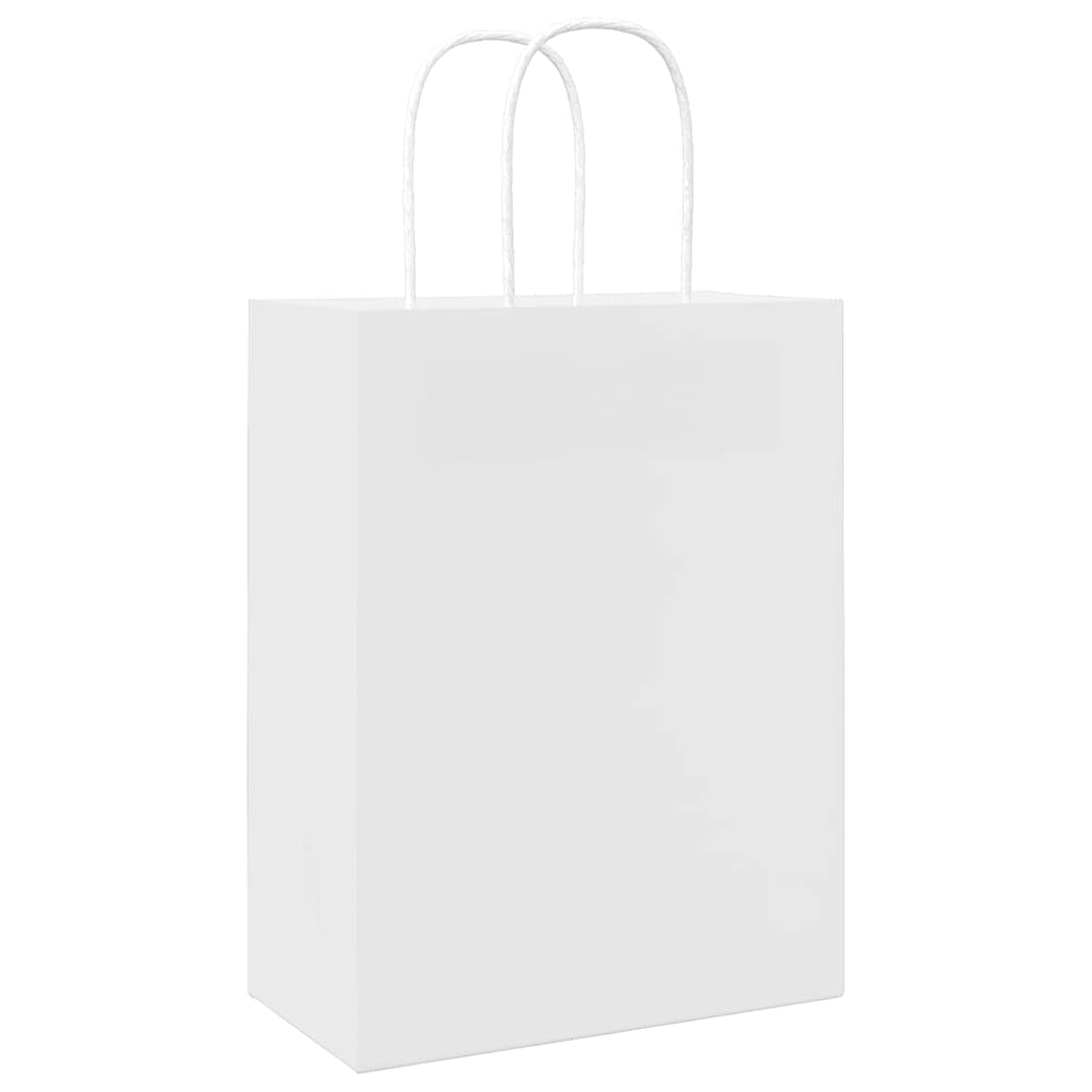 Papieren zakjes 50 st met hengsels 21x11x28 cm wit is nu te koop bij PeponiXL, paradijselijk wonen!