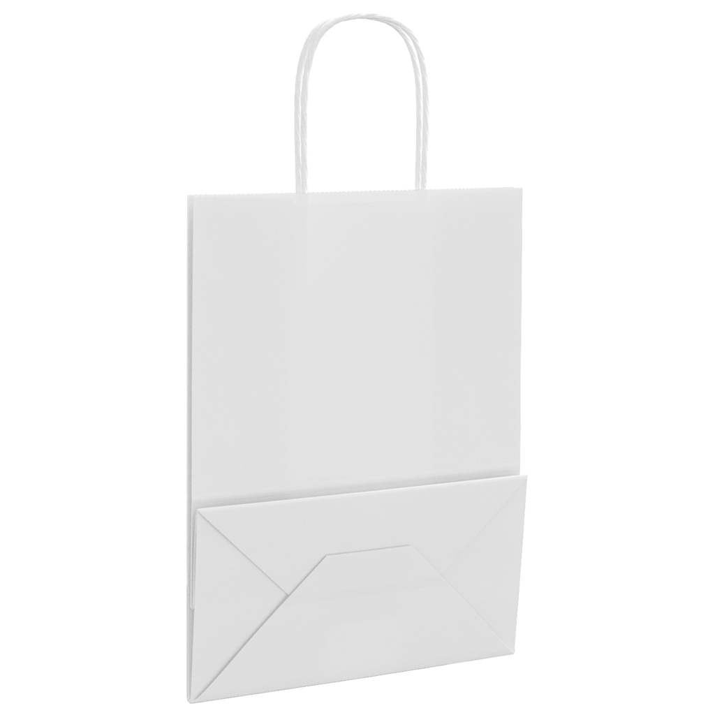 Papieren zakjes 50 st met hengsels 21x11x28 cm wit is nu te koop bij PeponiXL, paradijselijk wonen!