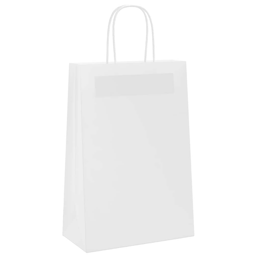 Papieren zakjes 50 st met hengsels 21x11x31 cm wit is nu te koop bij PeponiXL, paradijselijk wonen!