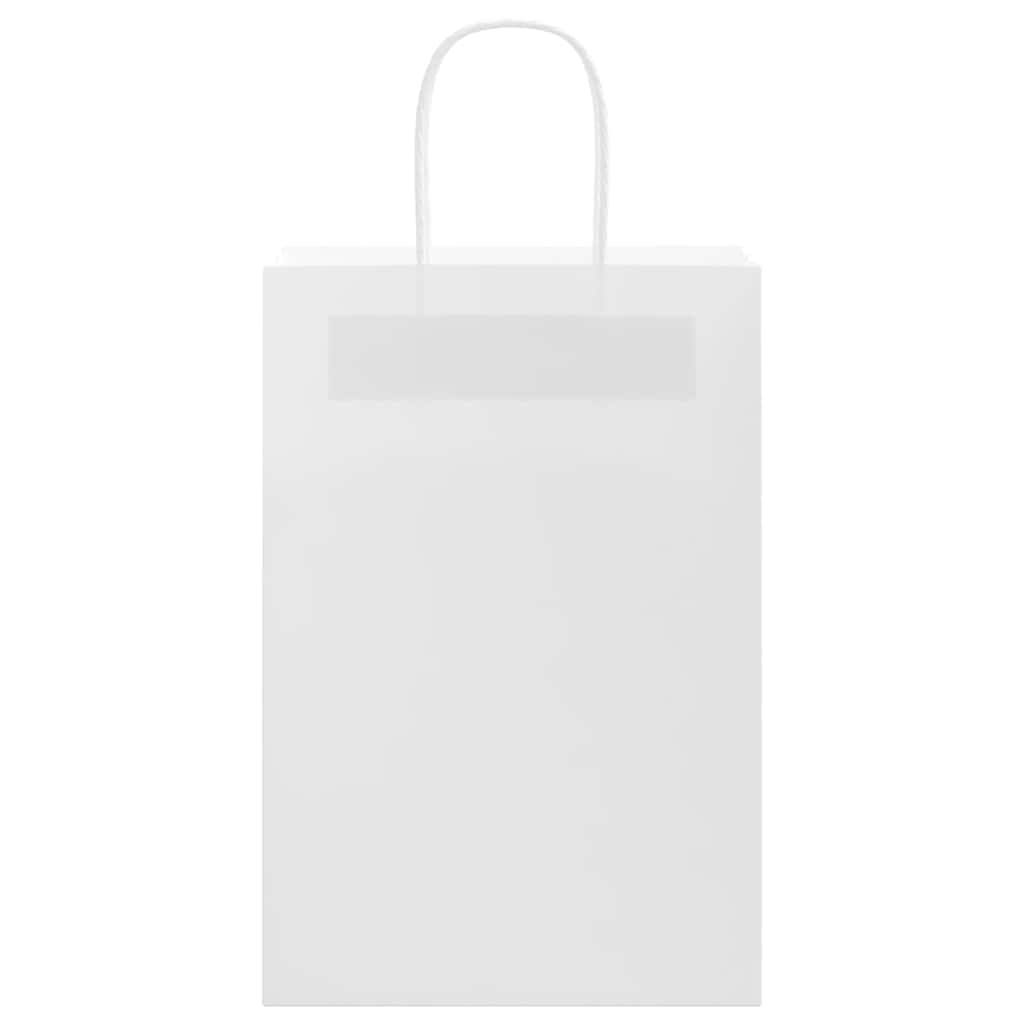 Papieren zakjes 50 st met hengsels 21x11x31 cm wit is nu te koop bij PeponiXL, paradijselijk wonen!