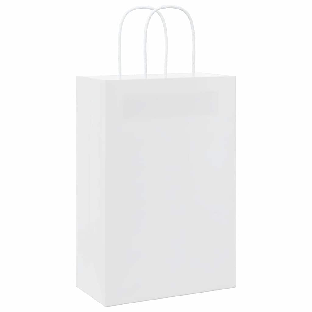 Papieren zakjes 50 st met hengsels 21x11x31 cm wit is nu te koop bij PeponiXL, paradijselijk wonen!