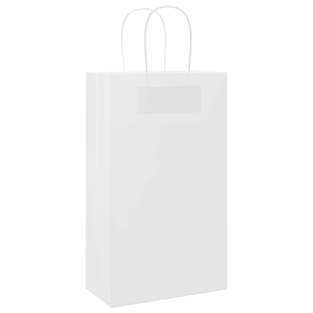 Papieren zakken 50 st met hengsels 21x11x36 cm wit is nu te koop bij PeponiXL, paradijselijk wonen!