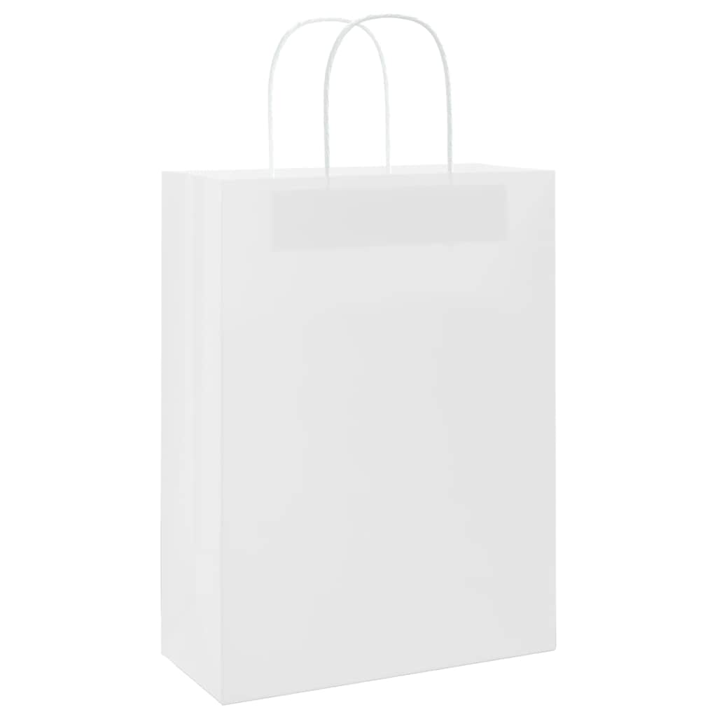 Papieren zakken 50 st met hengsels 26x12x35 cm wit is nu te koop bij PeponiXL, paradijselijk wonen!