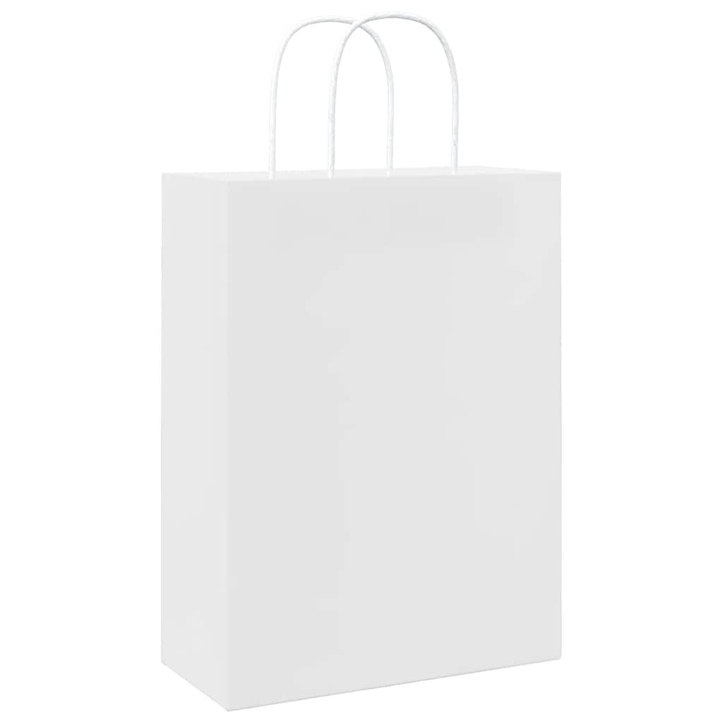 Papieren zakken 50 st met hengsels 26x12x35 cm wit is nu te koop bij PeponiXL, paradijselijk wonen!