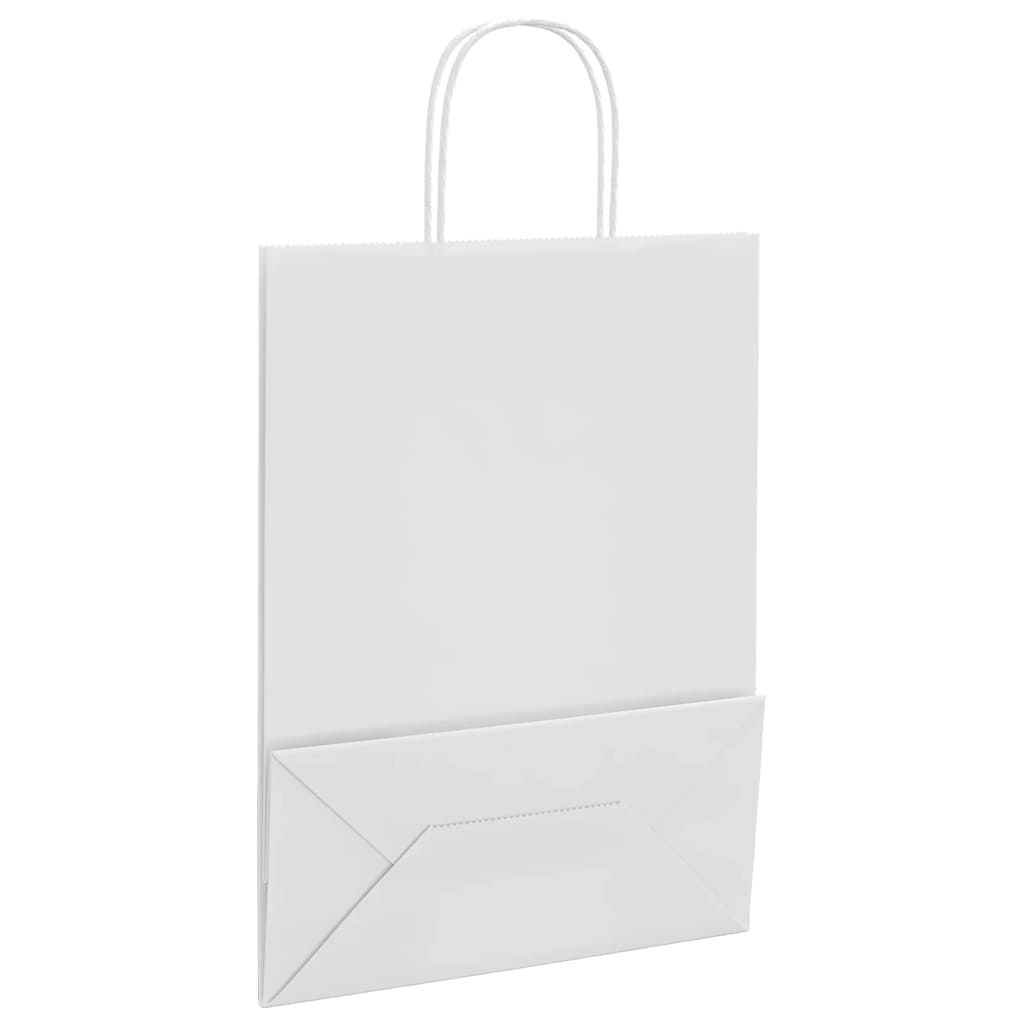 Papieren zakken 50 st met hengsels 26x12x35 cm wit is nu te koop bij PeponiXL, paradijselijk wonen!