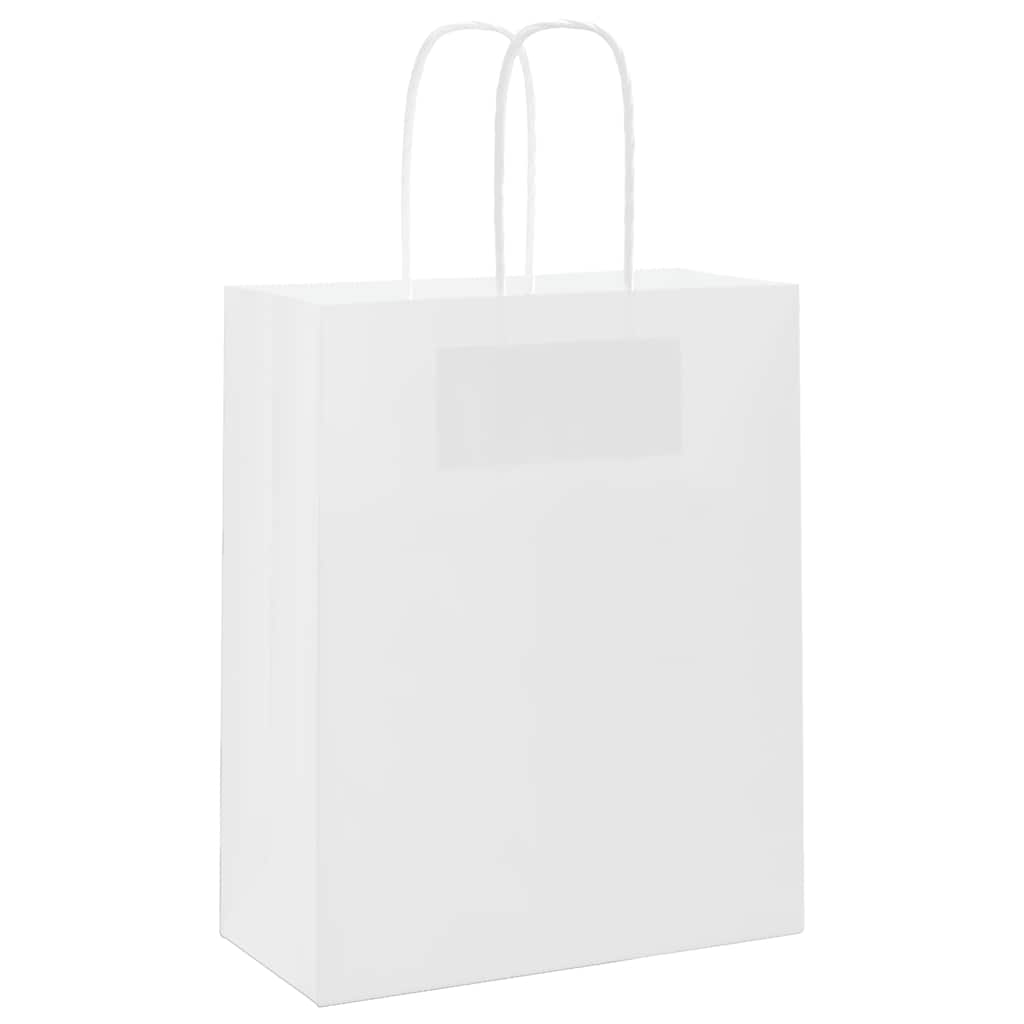 Papieren zakken 250 st met hengsels 18x8x22 cm wit is nu te koop bij PeponiXL, paradijselijk wonen!
