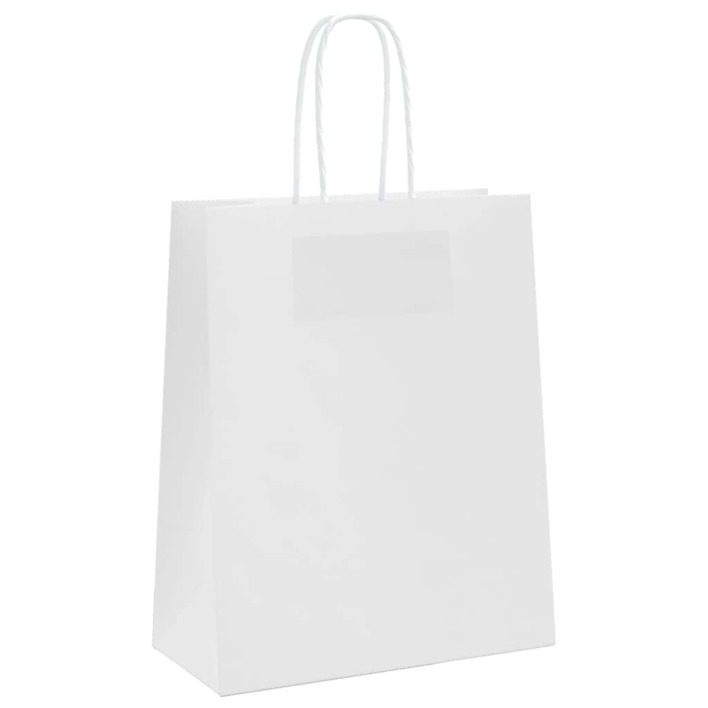 Papieren zakken 250 st met hengsels 18x8x22 cm wit is nu te koop bij PeponiXL, paradijselijk wonen!