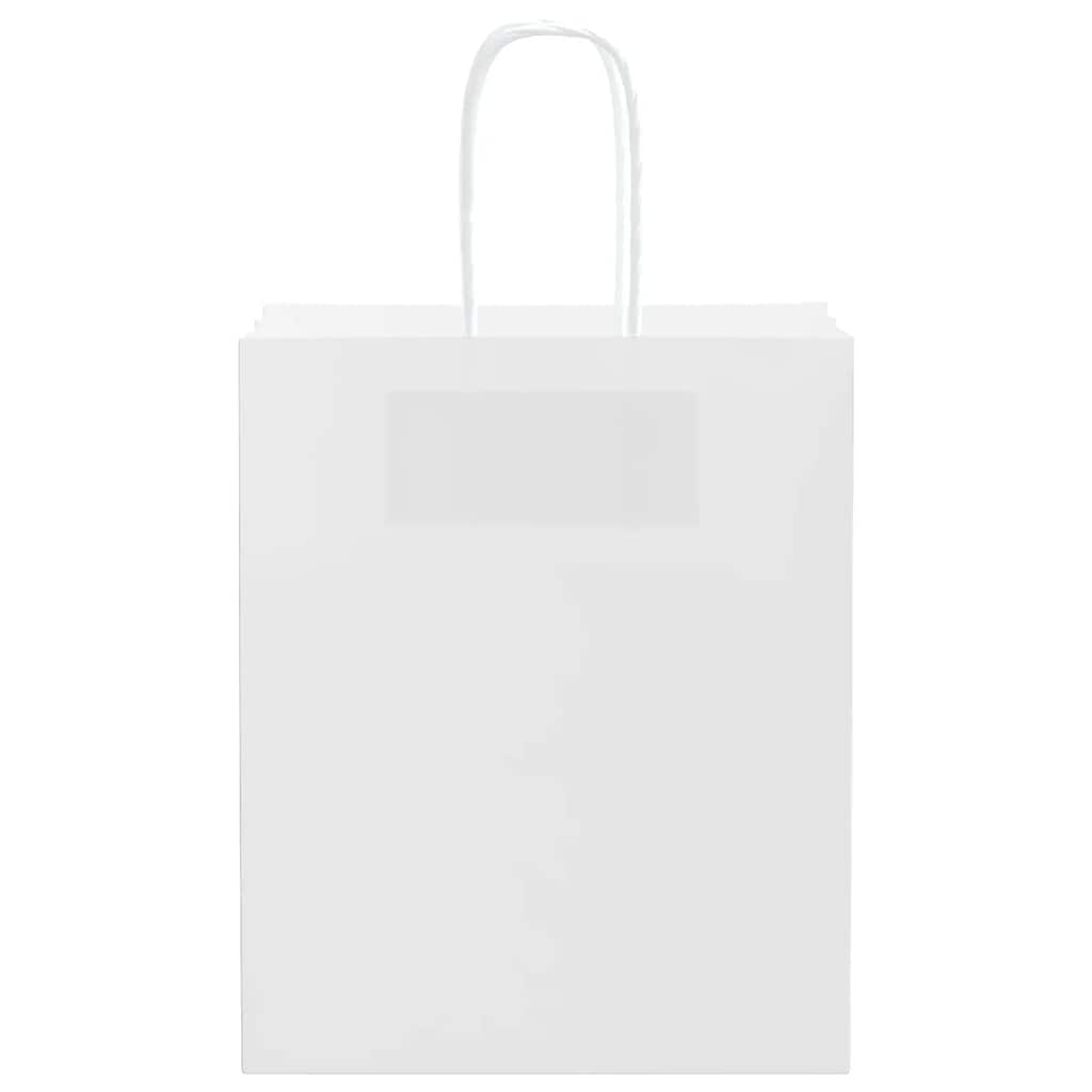 Papieren zakken 250 st met hengsels 18x8x22 cm wit is nu te koop bij PeponiXL, paradijselijk wonen!