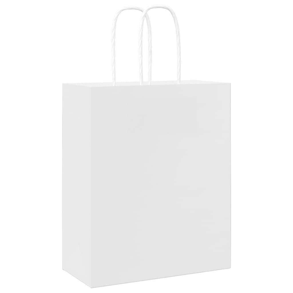 Papieren zakken 250 st met hengsels 18x8x22 cm wit is nu te koop bij PeponiXL, paradijselijk wonen!