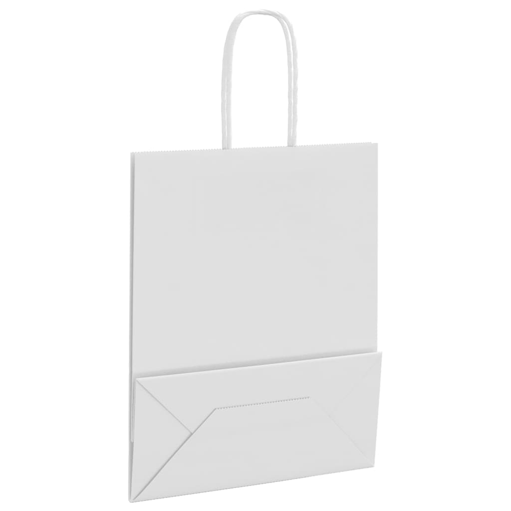 Papieren zakken 250 st met hengsels 18x8x22 cm wit is nu te koop bij PeponiXL, paradijselijk wonen!