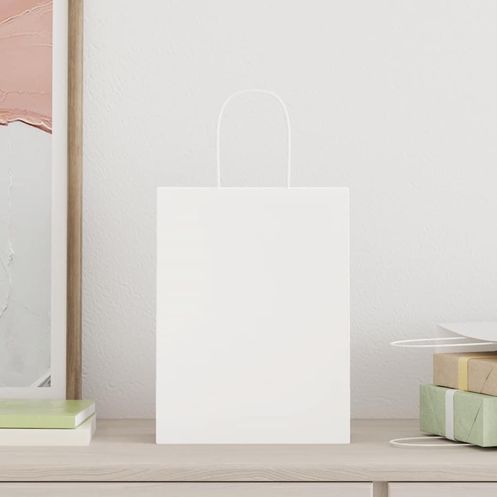 Papieren zakjes 250 st met hengsels 21x11x28 cm wit is nu te koop bij PeponiXL, paradijselijk wonen!