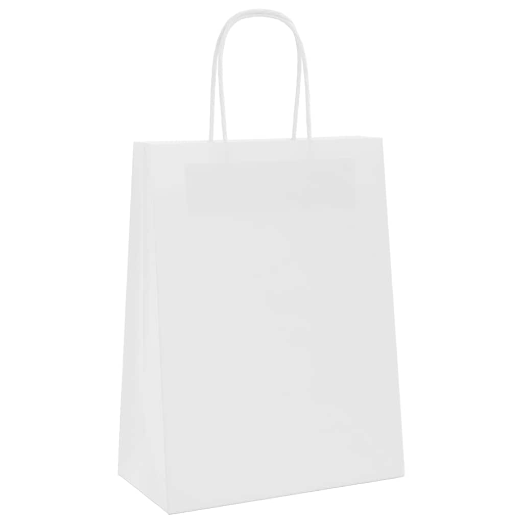 Papieren zakjes 250 st met hengsels 21x11x28 cm wit is nu te koop bij PeponiXL, paradijselijk wonen!