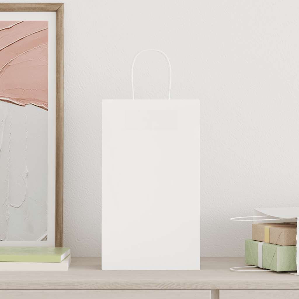 Papieren zakken 250 st met hengsels 21x11x36 cm wit is nu te koop bij PeponiXL, paradijselijk wonen!
