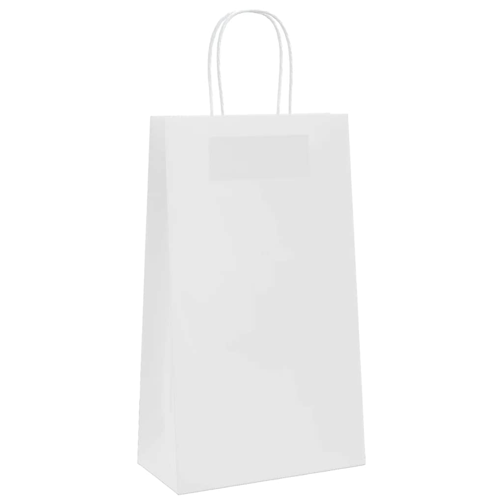 Papieren zakken 250 st met hengsels 21x11x36 cm wit is nu te koop bij PeponiXL, paradijselijk wonen!