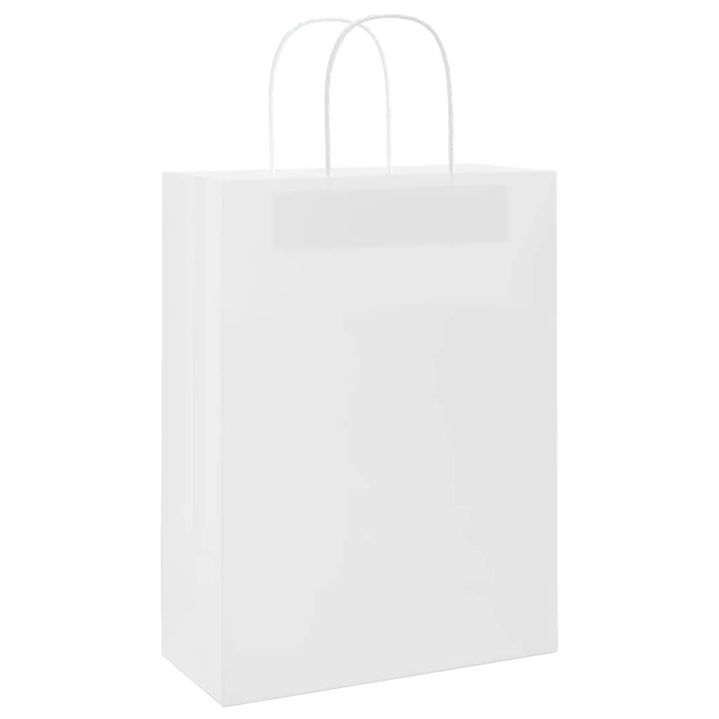 Papieren zakken 250 st met hengsels 26x12x35 cm wit is nu te koop bij PeponiXL, paradijselijk wonen!