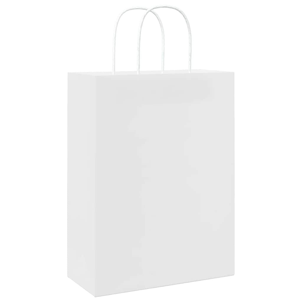 Papieren zakken 250 st met hengsels 26x12x35 cm wit is nu te koop bij PeponiXL, paradijselijk wonen!