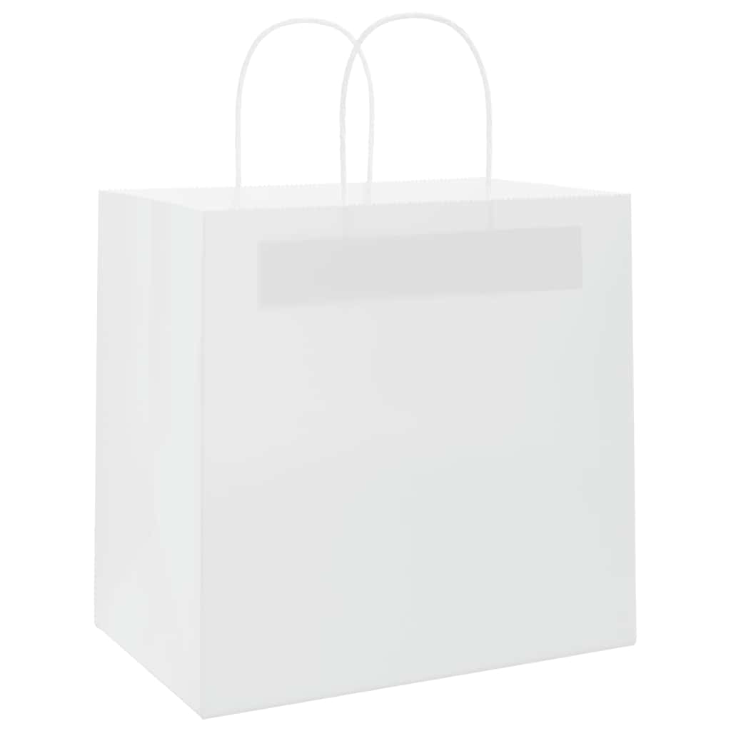Papieren zakken 250 st met hengsels 26x17x25 cm wit is nu te koop bij PeponiXL, paradijselijk wonen!