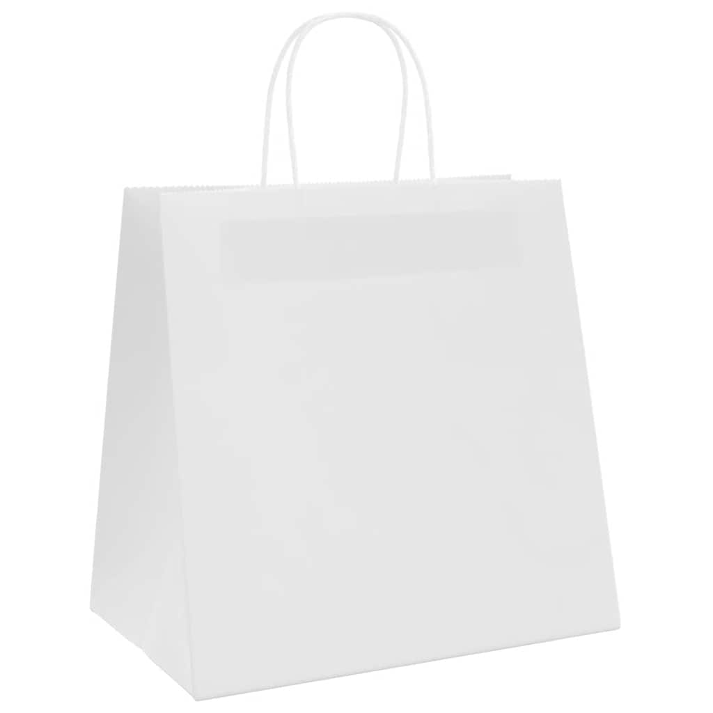 Papieren zakken 250 st met hengsels 26x17x25 cm wit is nu te koop bij PeponiXL, paradijselijk wonen!
