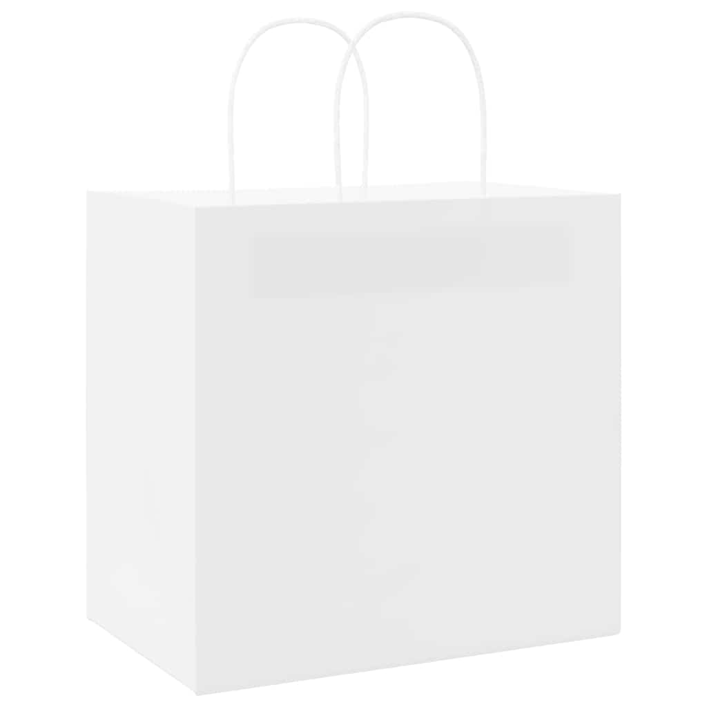 Papieren zakken 250 st met hengsels 26x17x25 cm wit is nu te koop bij PeponiXL, paradijselijk wonen!