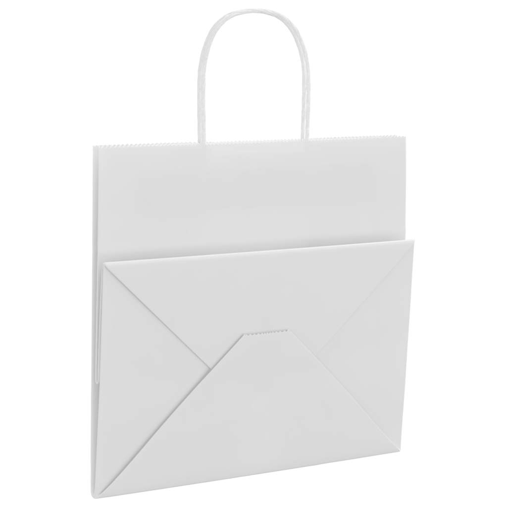 Papieren zakken 250 st met hengsels 26x17x25 cm wit is nu te koop bij PeponiXL, paradijselijk wonen!