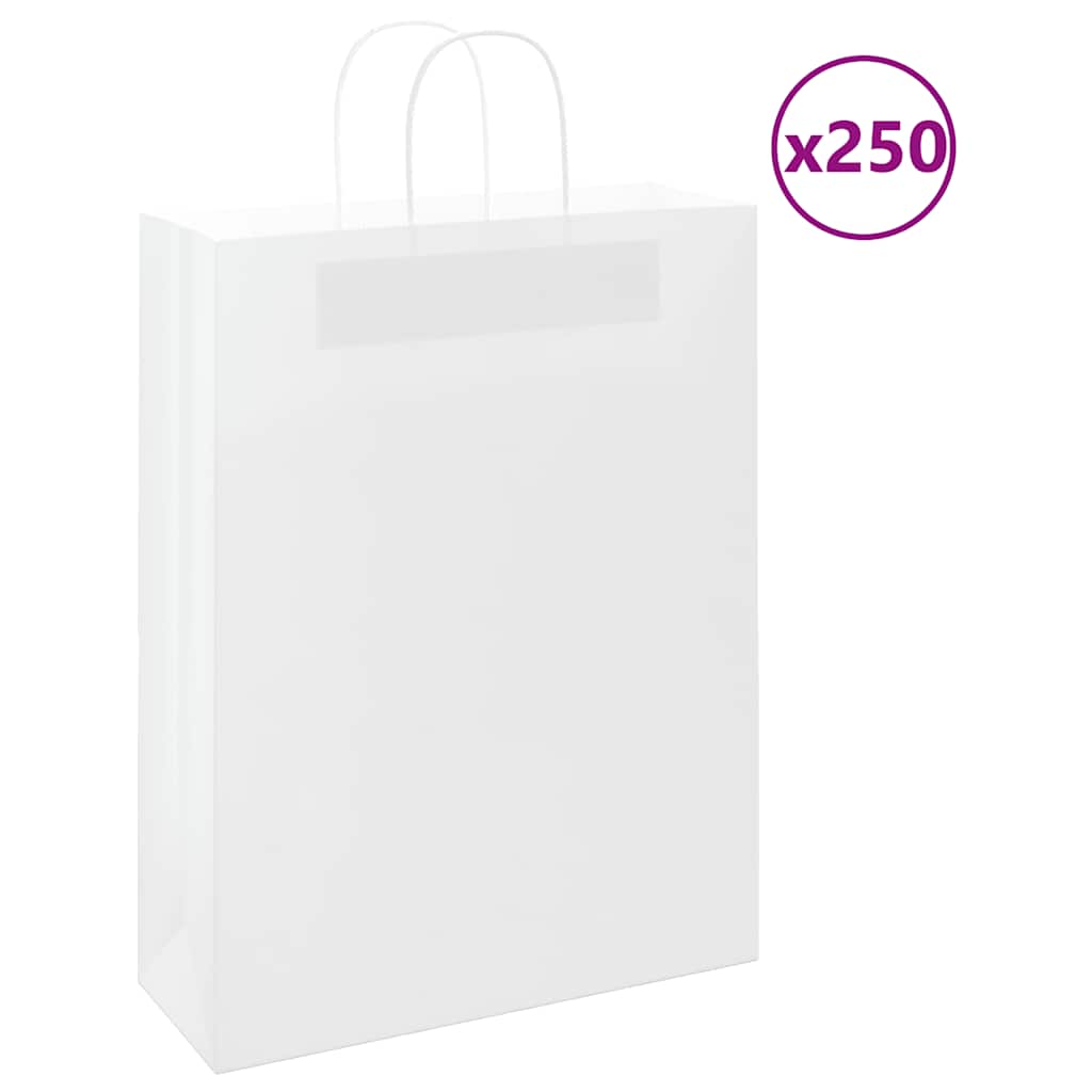 Papieren zakken 250 st met hengsels 32x12x42 cm wit is nu te koop bij PeponiXL, paradijselijk wonen!