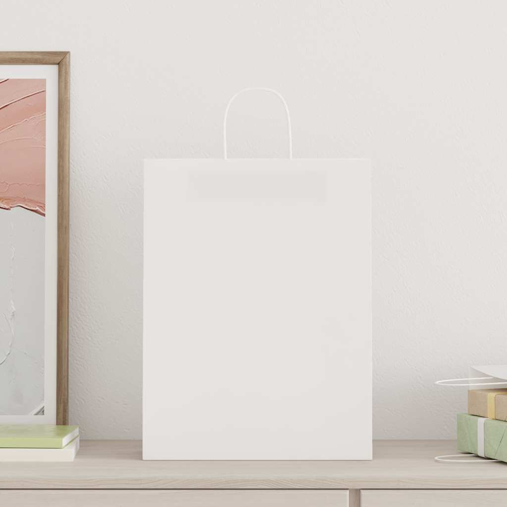 Papieren zakken 250 st met hengsels 32x12x42 cm wit is nu te koop bij PeponiXL, paradijselijk wonen!