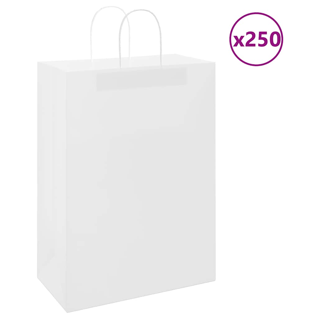 Papieren zakken 250 st met hengsels 32x17x44 cm wit is nu te koop bij PeponiXL, paradijselijk wonen!