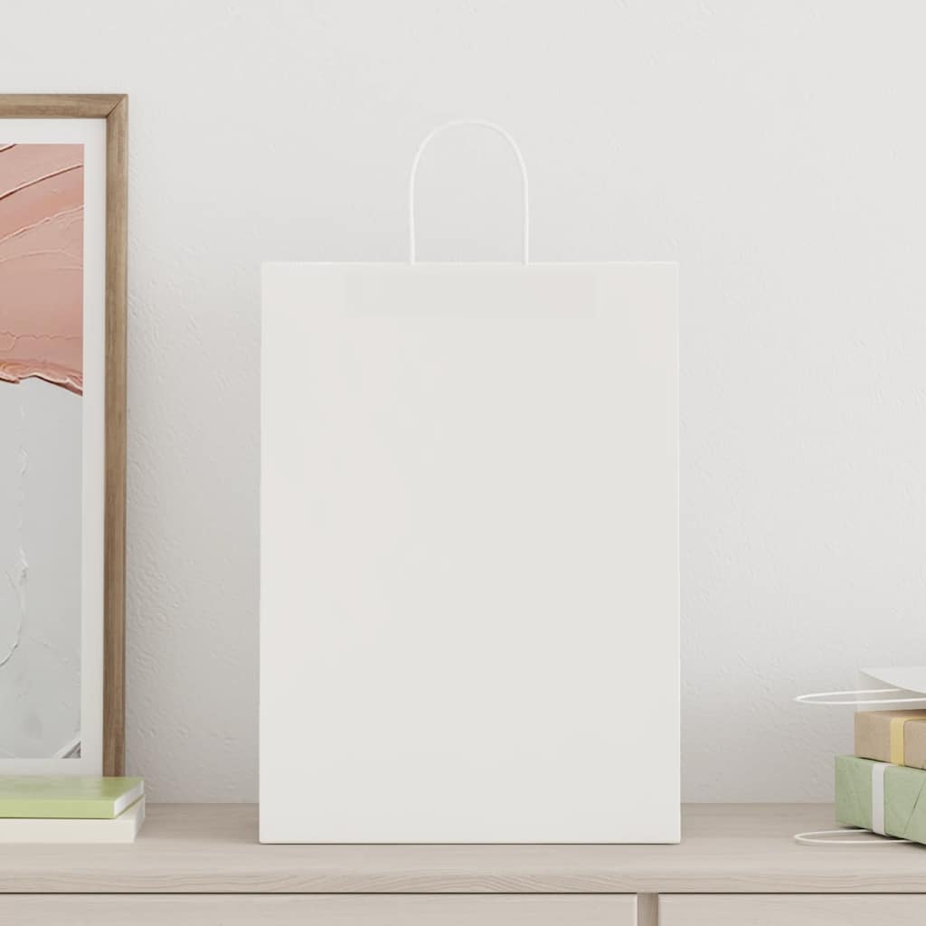 Papieren zakken 250 st met hengsels 32x17x44 cm wit is nu te koop bij PeponiXL, paradijselijk wonen!