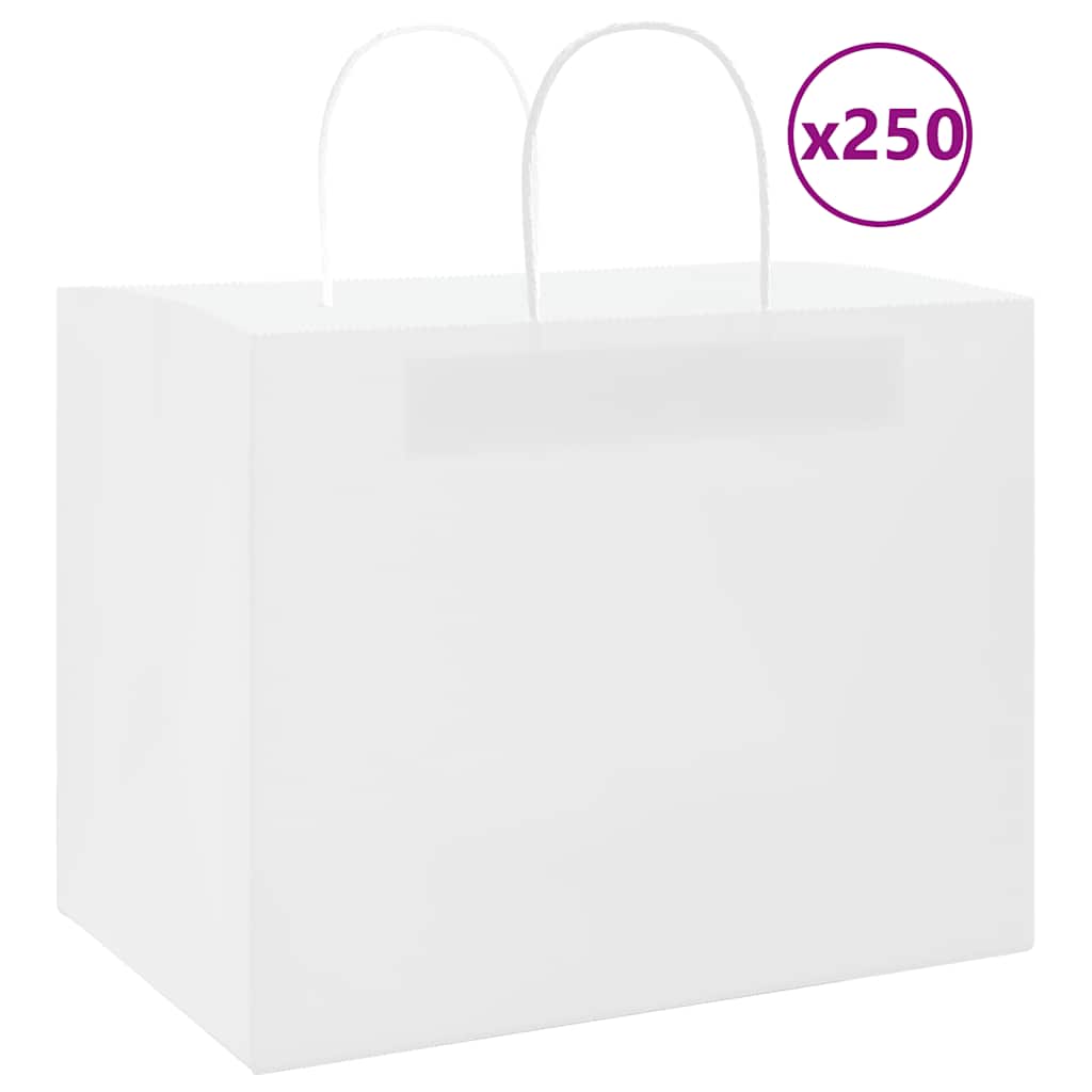 Papieren zakken 250 st met hengsels 32x22x24 cm wit is nu te koop bij PeponiXL, paradijselijk wonen!