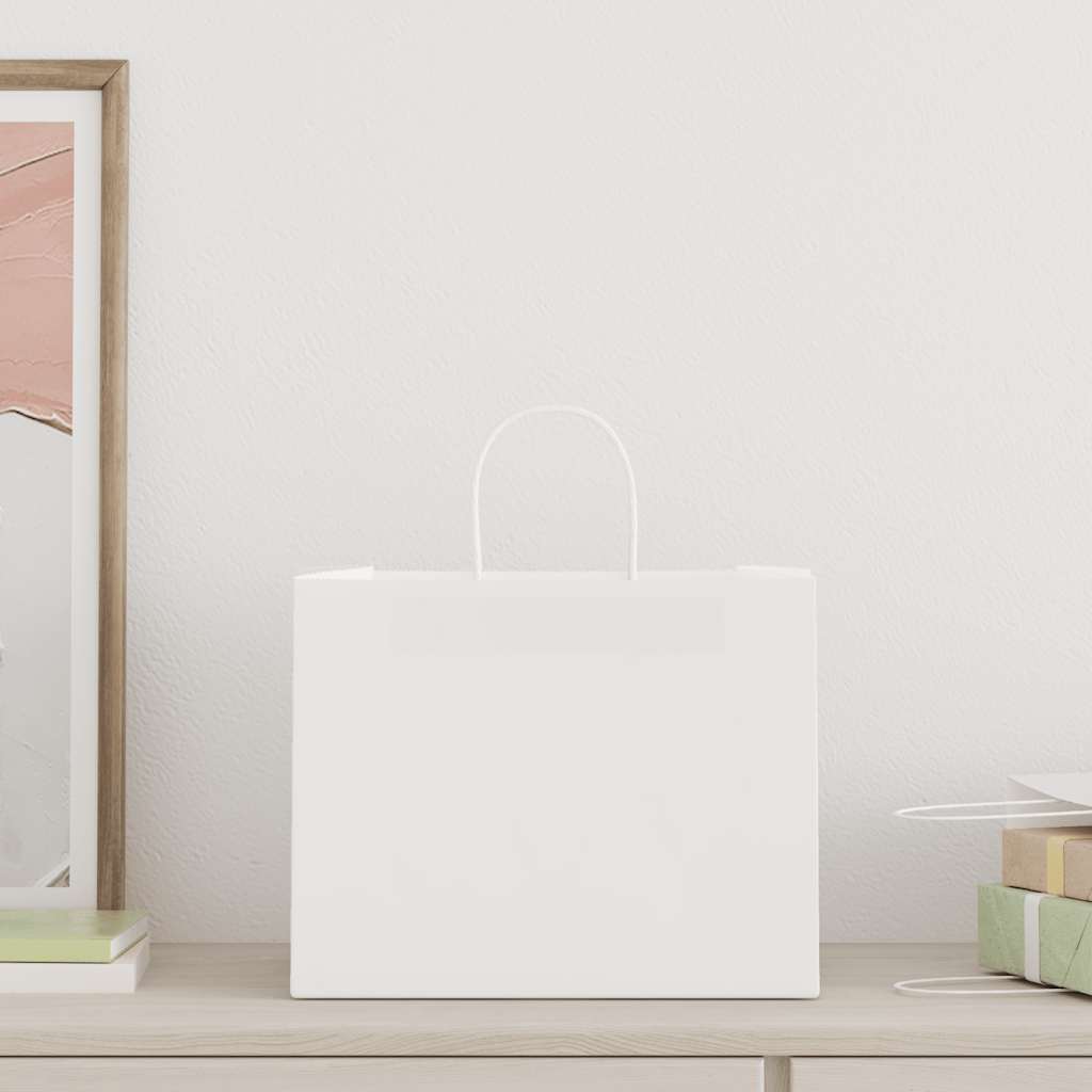 Papieren zakken 250 st met hengsels 32x22x24 cm wit is nu te koop bij PeponiXL, paradijselijk wonen!
