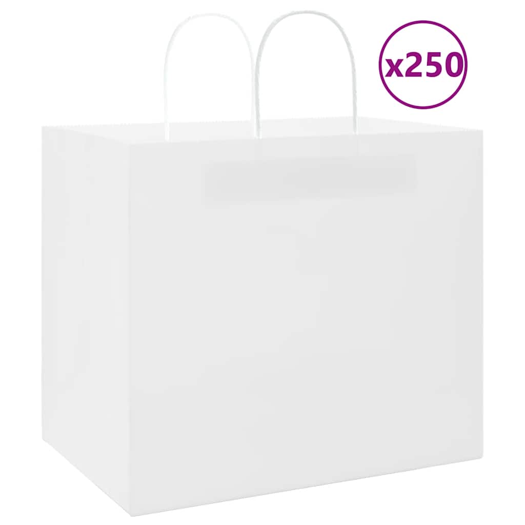 Papieren zakken 250 st met hengsels 32x22x28 cm wit is nu te koop bij PeponiXL, paradijselijk wonen!