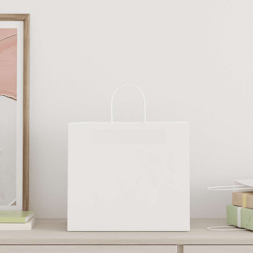 Papieren zakken 250 st met hengsels 32x22x28 cm wit is nu te koop bij PeponiXL, paradijselijk wonen!