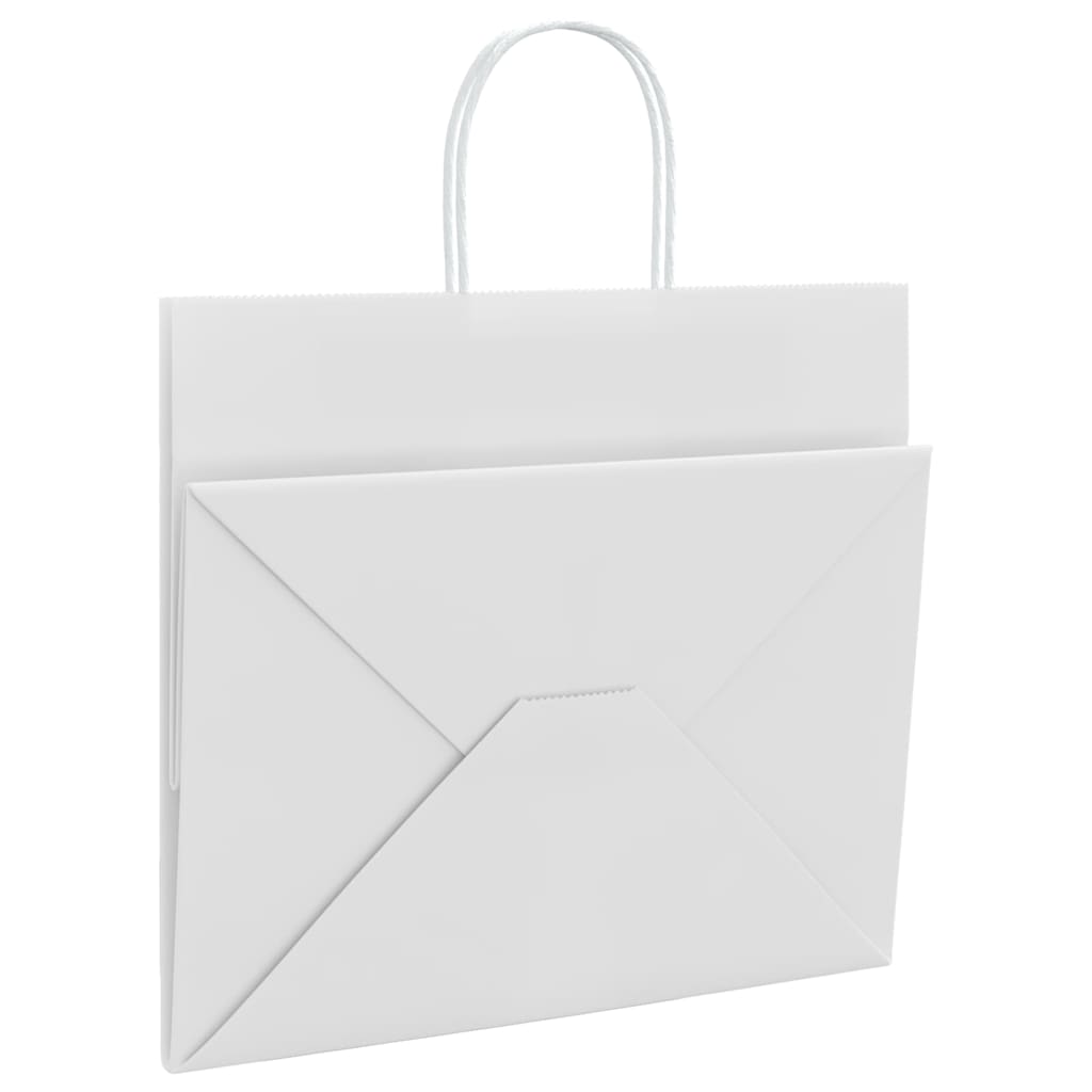 Papieren zakken 250 st met hengsels 32x22x28 cm wit is nu te koop bij PeponiXL, paradijselijk wonen!
