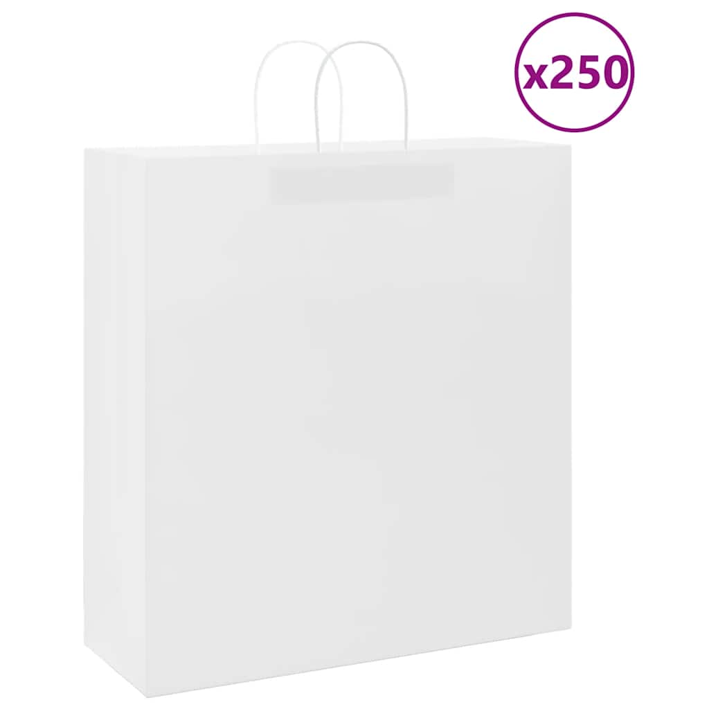 Papieren zakken 250 st met hengsels 45x17x48 cm wit is nu te koop bij PeponiXL, paradijselijk wonen!