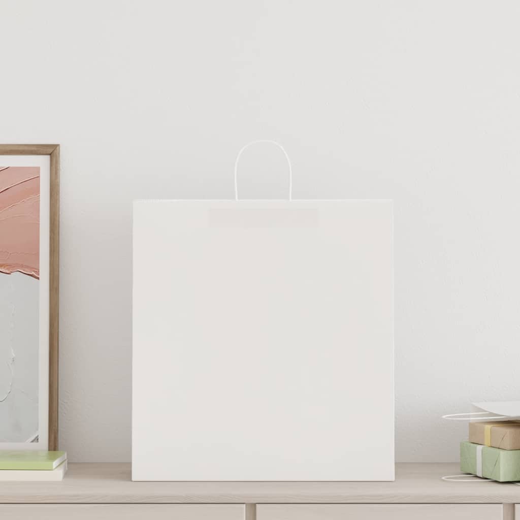 Papieren zakken 250 st met hengsels 45x17x48 cm wit is nu te koop bij PeponiXL, paradijselijk wonen!
