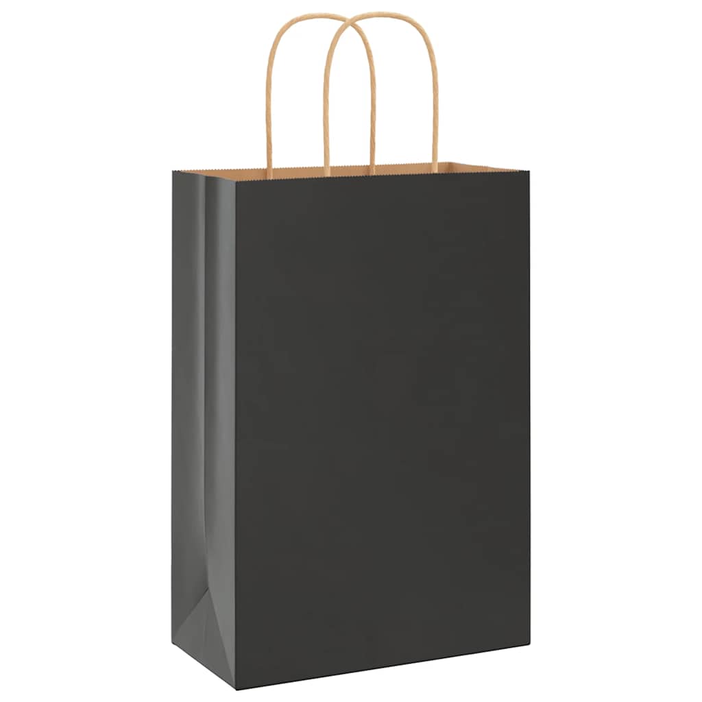Papieren zakken 250 st met hengsels 21x11x31 cm zwart is nu te koop bij PeponiXL, paradijselijk wonen!