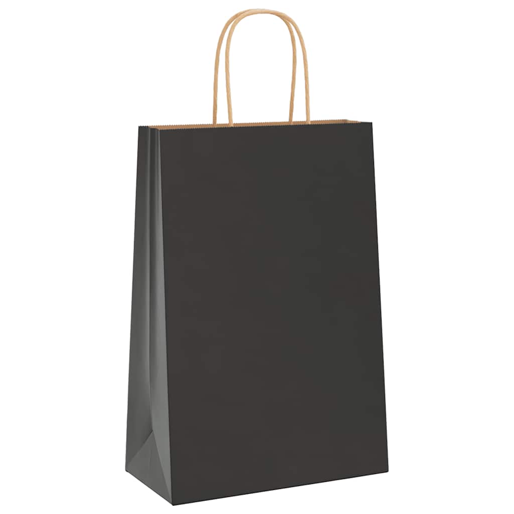 Papieren zakken 250 st met hengsels 21x11x31 cm zwart is nu te koop bij PeponiXL, paradijselijk wonen!