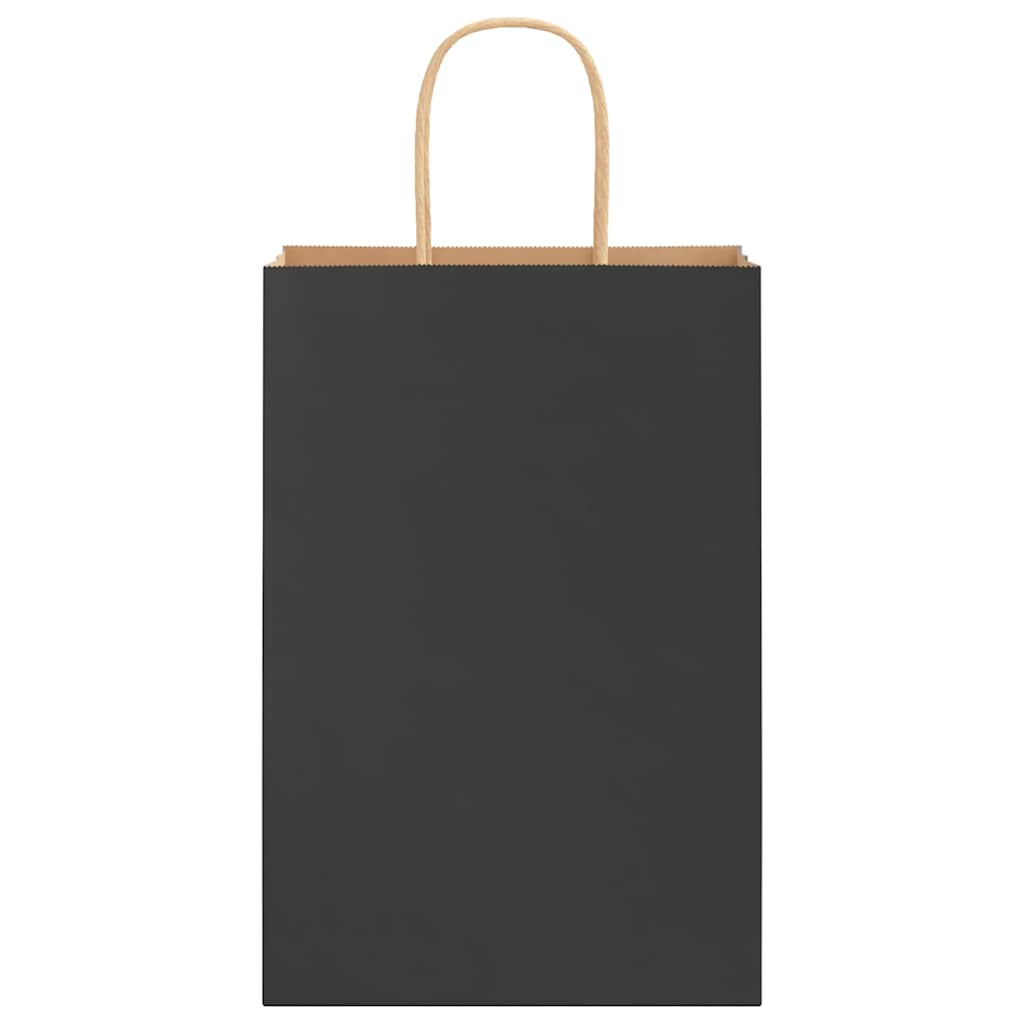 Papieren zakken 250 st met hengsels 21x11x31 cm zwart is nu te koop bij PeponiXL, paradijselijk wonen!