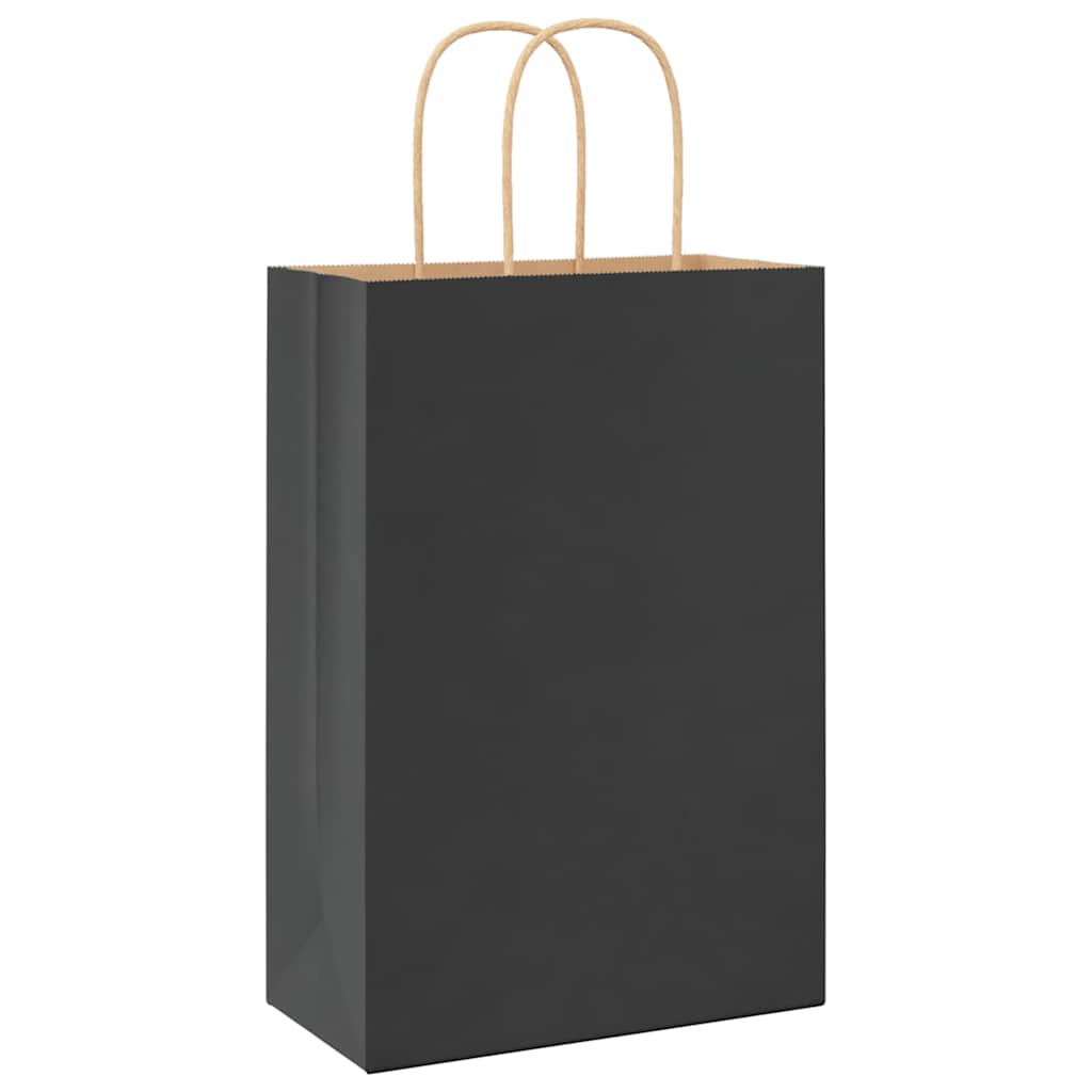 Papieren zakken 250 st met hengsels 21x11x31 cm zwart is nu te koop bij PeponiXL, paradijselijk wonen!