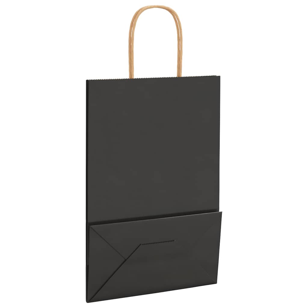 Papieren zakken 250 st met hengsels 21x11x31 cm zwart is nu te koop bij PeponiXL, paradijselijk wonen!