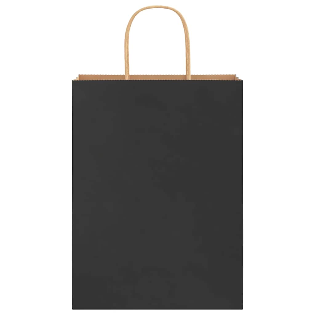 Papieren zakken 250 st met hengsels 26x12x35 cm zwart is nu te koop bij PeponiXL, paradijselijk wonen!