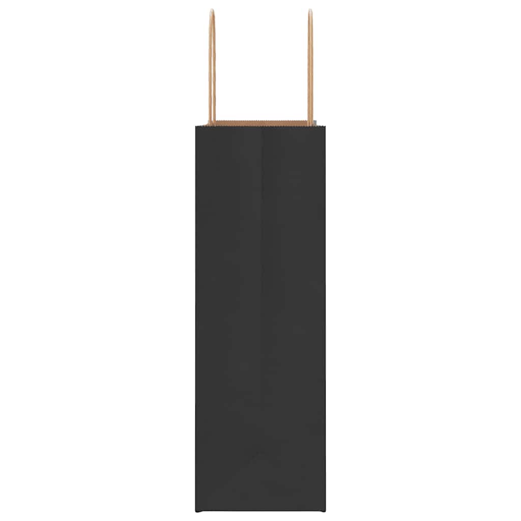 Papieren zakken 250 st met hengsels 26x12x35 cm zwart is nu te koop bij PeponiXL, paradijselijk wonen!