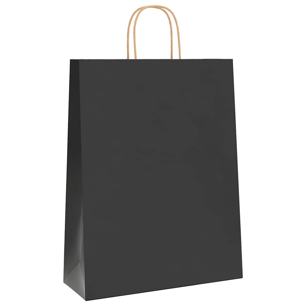 Papieren zakken 250 st met hengsels 32x12x42 cm zwart is nu te koop bij PeponiXL, paradijselijk wonen!