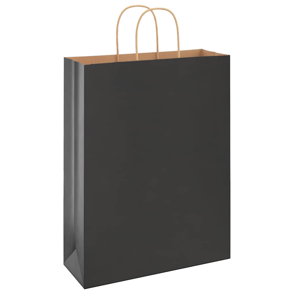 Papieren zakken 250 st met hengsels 32x12x42 cm zwart is nu te koop bij PeponiXL, paradijselijk wonen!