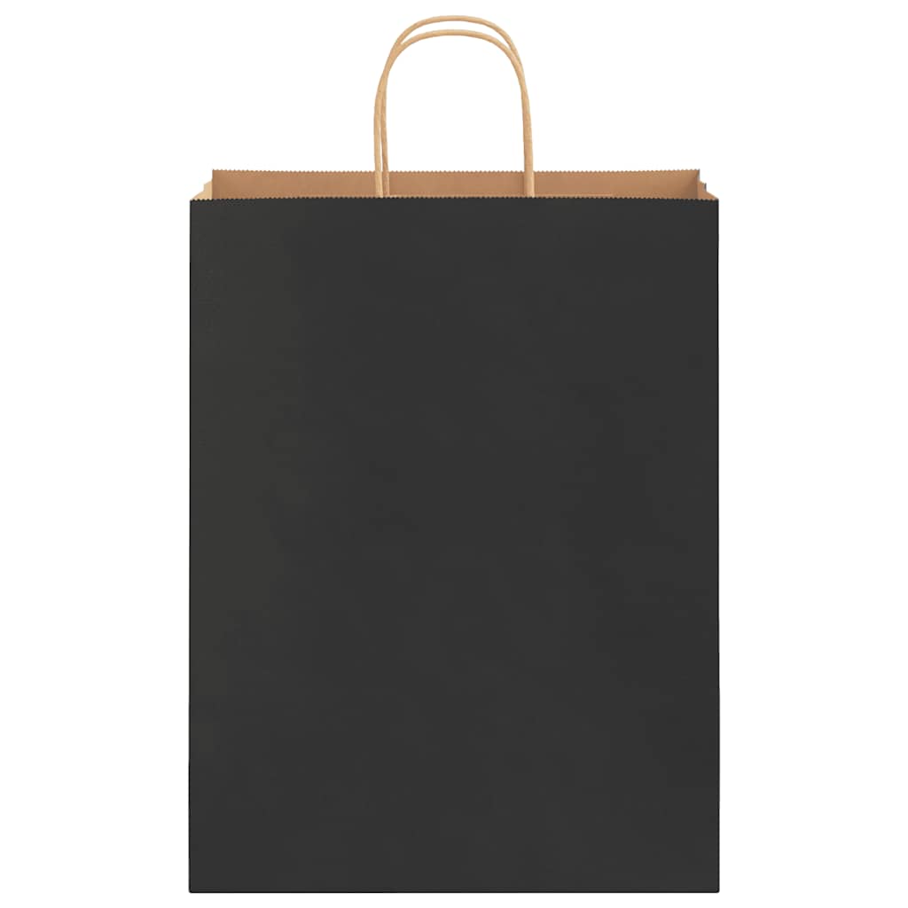 Papieren zakken 250 st met hengsels 32x12x42 cm zwart is nu te koop bij PeponiXL, paradijselijk wonen!