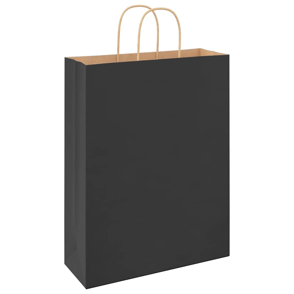 Papieren zakken 250 st met hengsels 32x12x42 cm zwart is nu te koop bij PeponiXL, paradijselijk wonen!