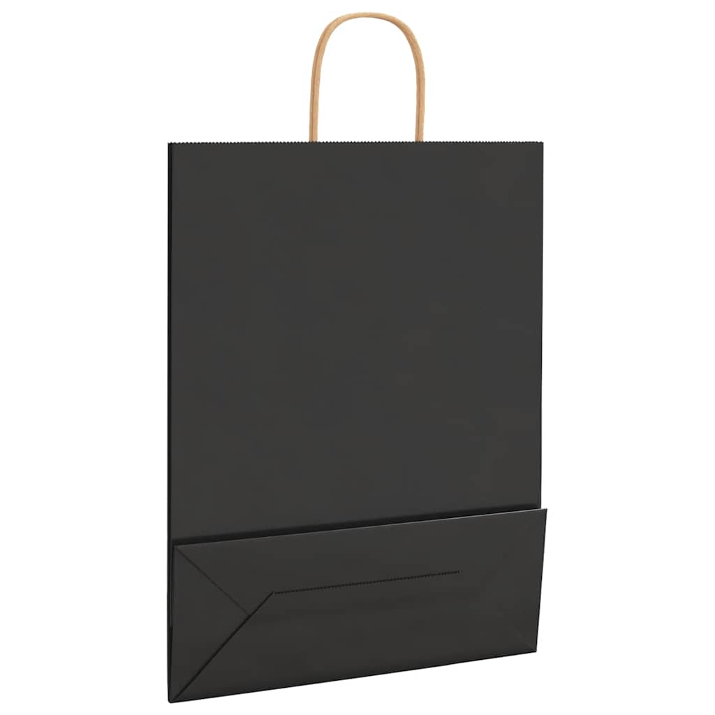 Papieren zakken 250 st met hengsels 32x12x42 cm zwart is nu te koop bij PeponiXL, paradijselijk wonen!