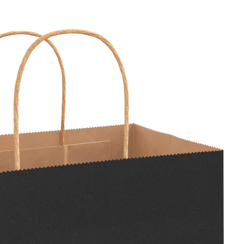 Papieren zakken 250 st met hengsels 32x12x42 cm zwart is nu te koop bij PeponiXL, paradijselijk wonen!