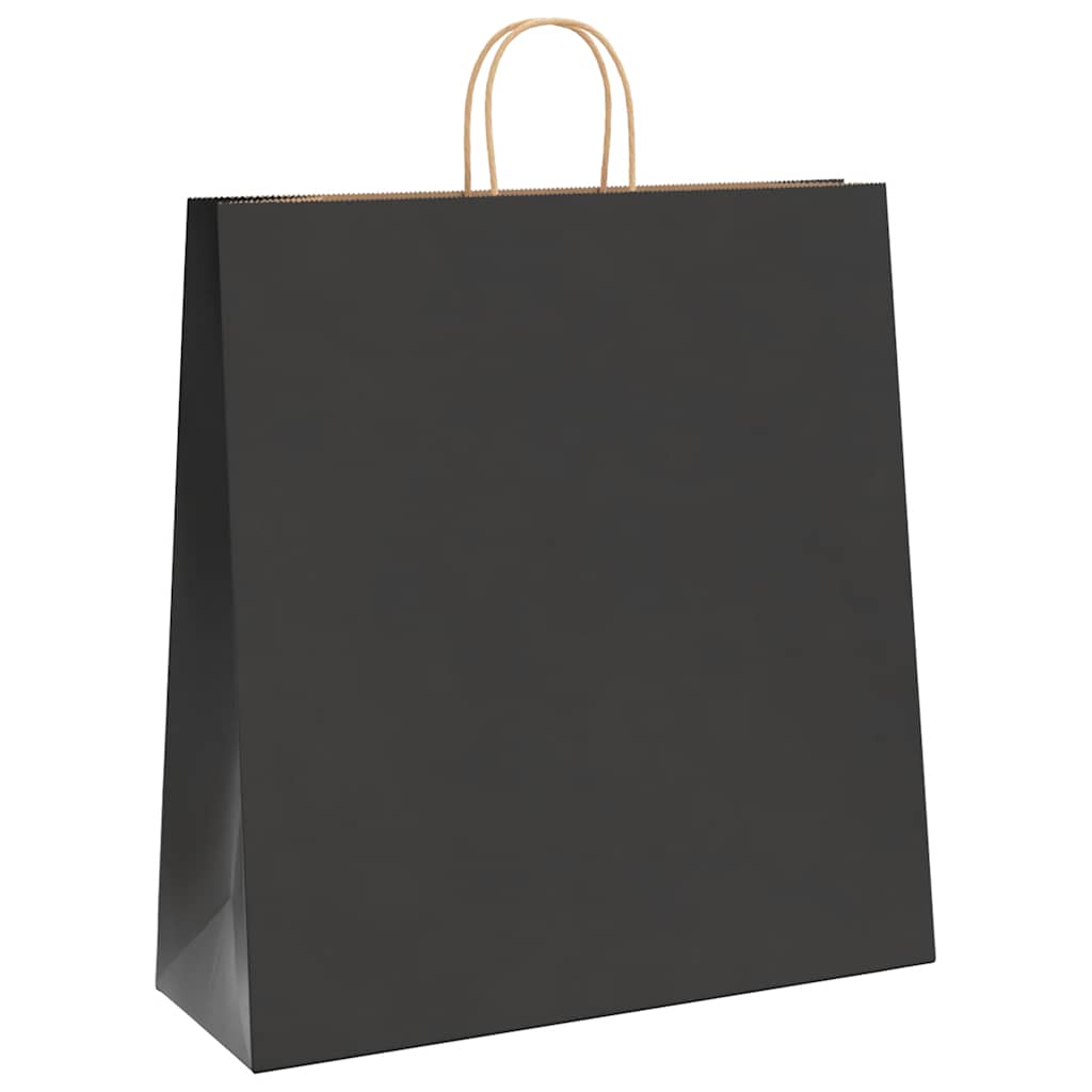 Papieren zakken 250 st met hengsels 45x17x48 cm zwart is nu te koop bij PeponiXL, paradijselijk wonen!